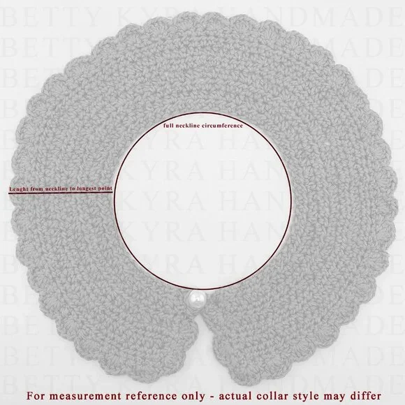 Handmade Crochet Blue Orange Gold Wool Blend Collar Neckwear Accessory - Picture 6 of 6